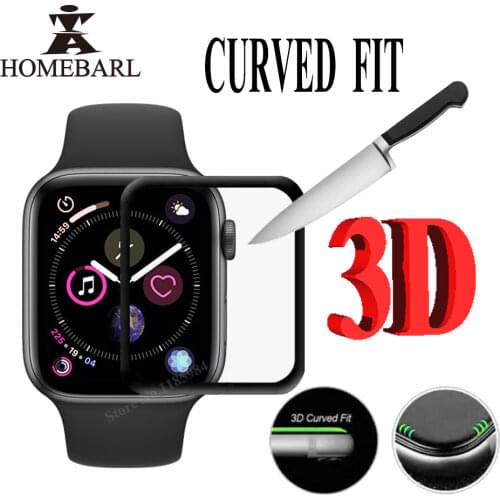 3D Full Cover Edge Curved 9H Scratch Proof Screen Protector Glass Film Case For Apple iwatch 38mm 40mm 42mm 44mm Series 4 3 2 1