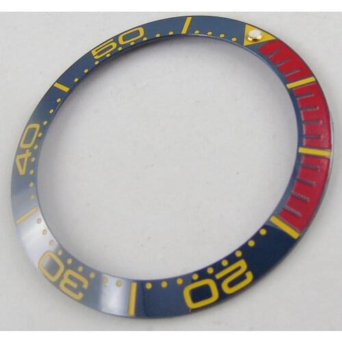38mm Yellow Red Ceramic bezel insert fit for 40mm submariner SKX 007 watch