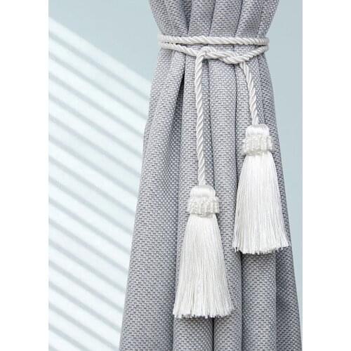 1Pc Handmade Tassels Curtain Tieback Fringe Curtain Tie Backs Hanging Ball Curtains Holder Buckle Rope Bandage Room Accessories