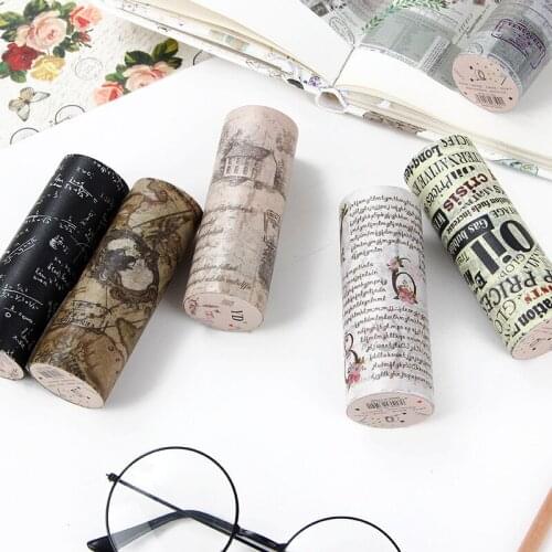 10cmRetro wide English postmark retro poster and paper tape for diary decoration stationery washi tape masking tape scrapbooking