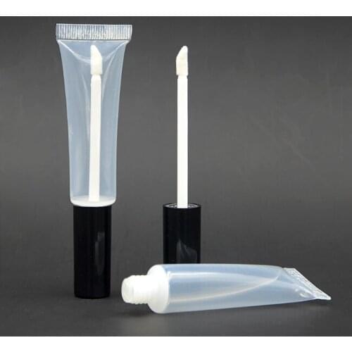 100pcs wholesale 15ml Lip Tubes Balm Squeezable Empty Gloss Bottle Container, empty clear Plastic Lipstick 15 ml tube