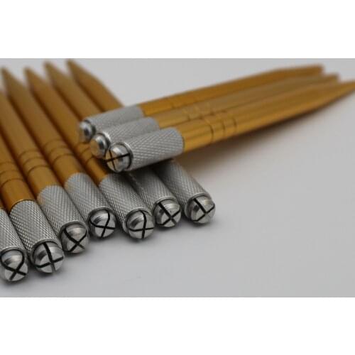 100 Pcs Aluminum Alloy Eyebrow Microblading Tattoo Pen Permanent Makeup Eyebrow Manual Pen For 3D eyebrow tattoo embroidery