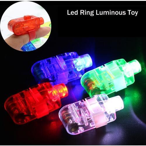 100pcs Glow Party Favors LED Flashing Finger Ring Laser Finger Light Up Toys for Festival Holiday Party Supplie