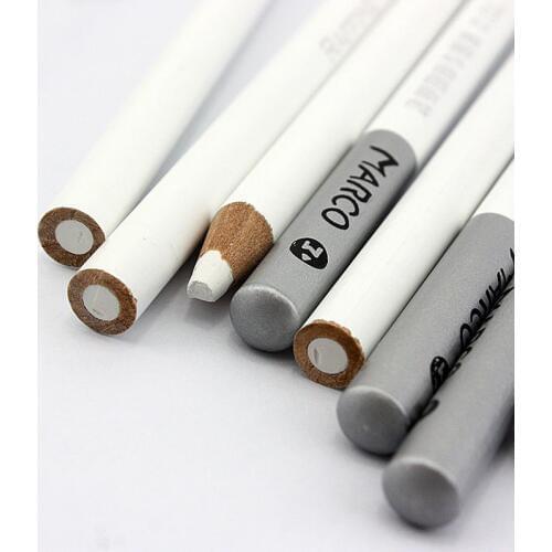 12pcs/set MARCO Raffine 7012 Professional Drawing Sketch Pastel Art White Pencil Sketch Charcoal Powder Brush High Light
