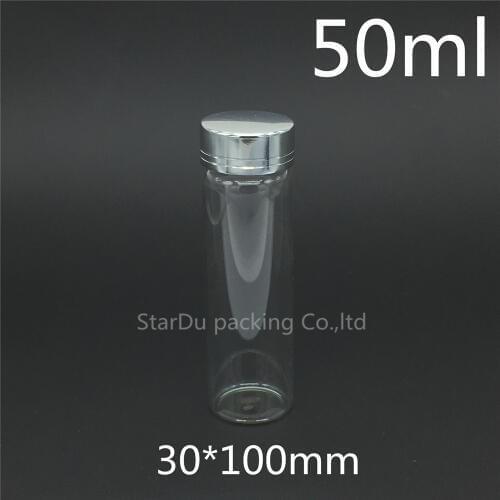 480pcs 30*100mm 50ml screw neck glass bottle with Aluminum cover for vinegar or alcohol,carft/storage candy bottle