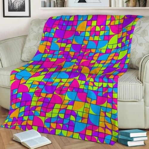 Abstract Geometric Art 199 3D Printed Velvet Plush Throw Fleece Blanket Bedspread Sherpa Blanket Home Decora