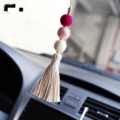 Car perfume pendant Ball of yarn cotton handmade auto Rear View Mirror Ornaments home decoration Hanging car accessories