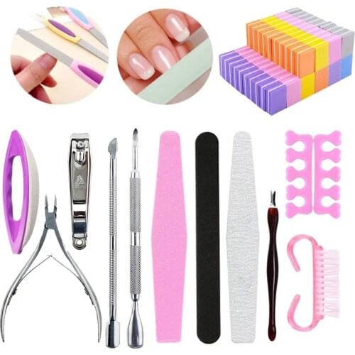 Nail Art Buffer File Block Cleaning Brush Manicure Pedicure Buffing Sanding Polish DIY Nail Beauty Tools Nail UV Gel Polish Tool