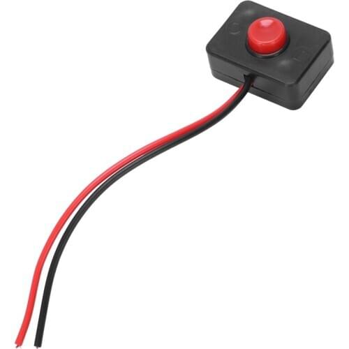 DC 12V2A Adhesive base push button momentarily action wired switch for automobiles