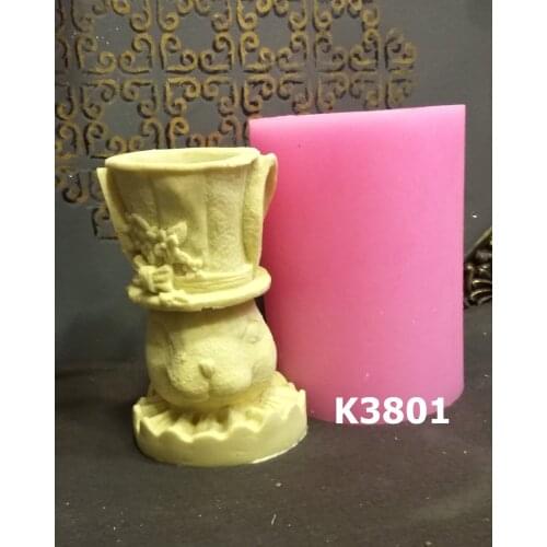 Girl bunny flowerpot silicone mold