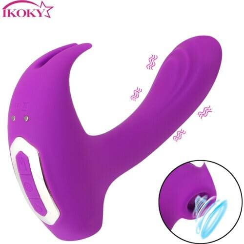 IKOKY 11 Sucker Vibrator Modes Powerful Sex Toys for Women Nipple Blowjob Clitoris Stimulator Silicone Vibration Dildo Vibrating