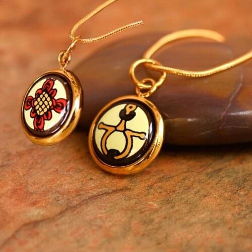 2020 New Cloisonne Pendant with Necklace Chinese knot Double-sided Enamel Pendant for Woman Fashion Women Necklace