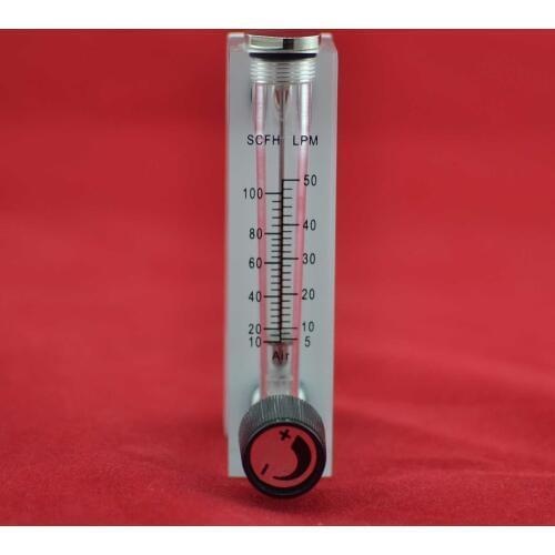 LZM-6T 5-50LPM/10-100SCFH panel type acrylic flowmeter(flow meter) with adjust valve bass fitting Female G1/4" Male M18*1.5