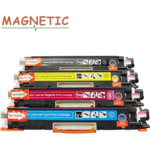 Magnetic Toner Cartridges For HP CP1025 1020 1027 1028 NW K/M/Y/C CE310A 4pcs For Canon LBP7018C 7010 Toner Cartridge