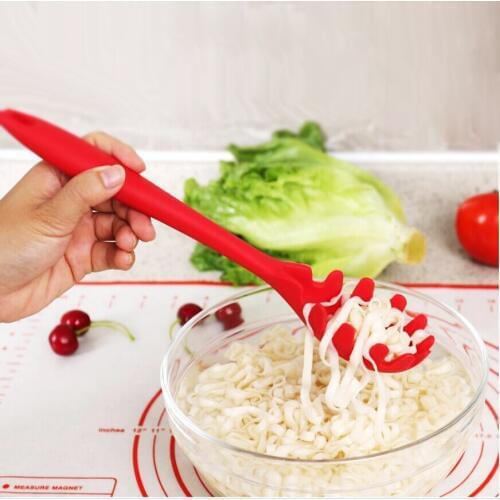 Multifunction Noodles Scoop Silicone Noodles Pot Colander Spoon Heart-Resistant Noodles Spoon Pasta Scoops