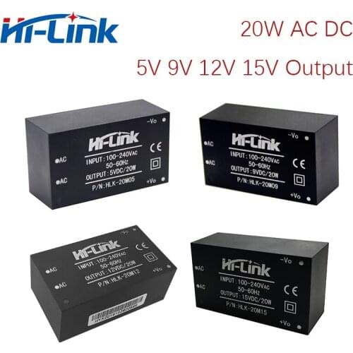 220V/110V to 5V/9V/12V/15V 20W step down power transformer Hi-Link AC DC converter module