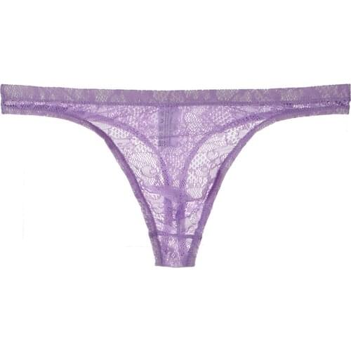 Mens Sexy Lure Briefs Underwear Lace Low-Rise See-Through Lace Tight Briefs Breathable Transparent Mens Lace Briefs