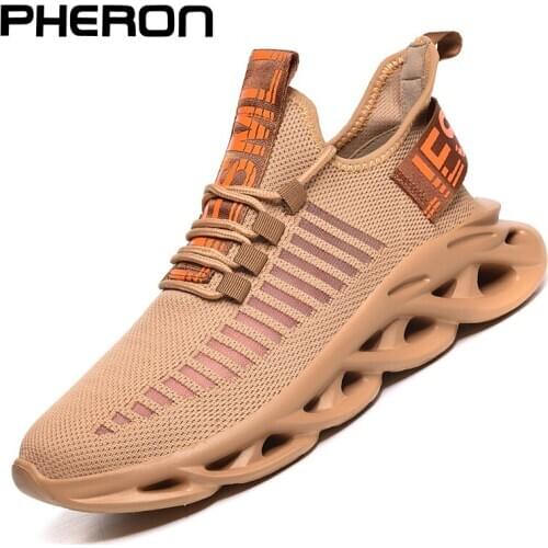 Men lightweight blade running shoes shockproof lack up breathable male sneakers height increase walking Gym shoes man Zapatos