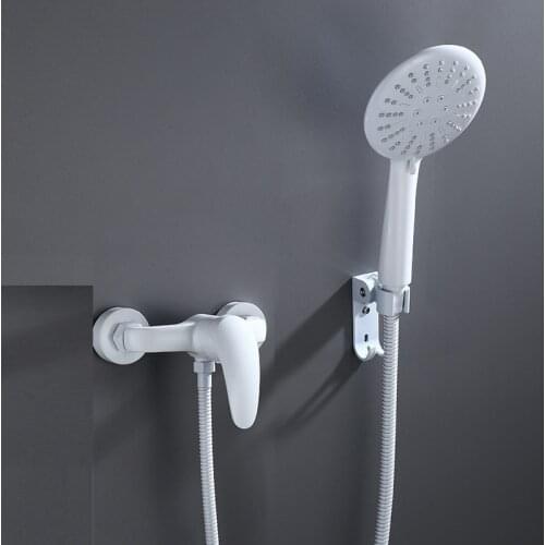 Brass Hand Shower Faucet Set Wall Mounted Bathroom Bath Shower Faucets Kit Hot and Cold Mixer Hand Shower Set