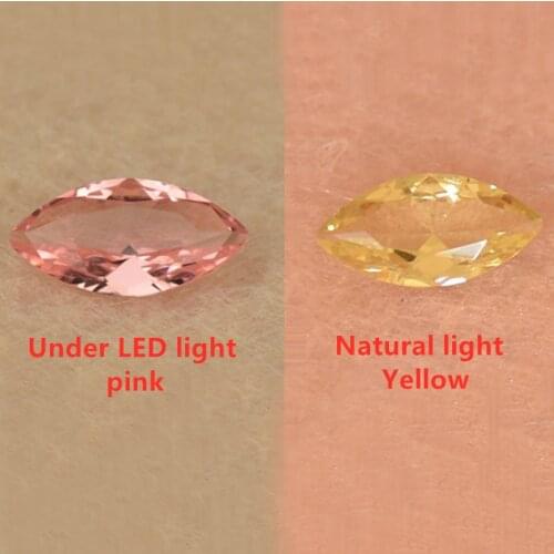 Nano Sital Yellow Pink Color Changing Synthetic Gemstone Morganite Marquise Shape Cut Alexandrite Stone For Jewelry Making