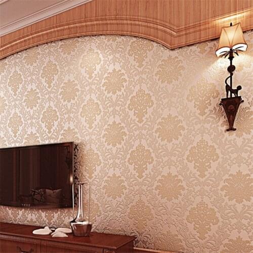 Beibehang Damascus pattern non - woven wallpaper wallpaper European luxury luxury foam non - woven paper papel de parede 3d