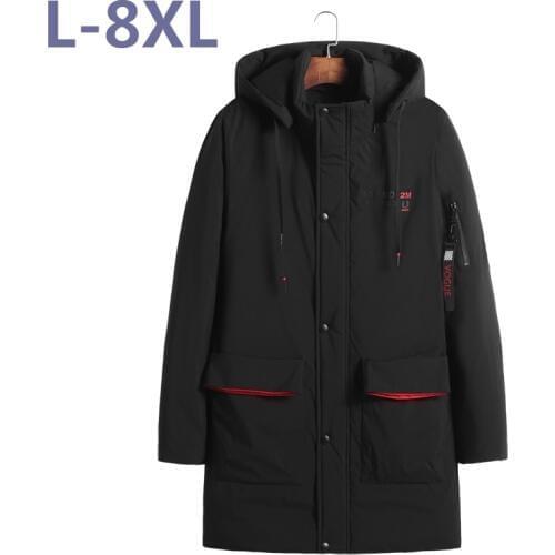 Plus size 8XL 6XL 5XL Top Quality Warm Mens Warm Winter Jacket Windproof Casual Outerwear Thick Medium Long Coat Men Parka
