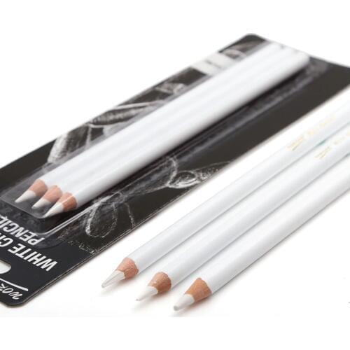 Professional 3Pcs White Sketch Charcoal Pencils Standard Pencil Drawing Pencils Set For School Tool Painting Art Supplies