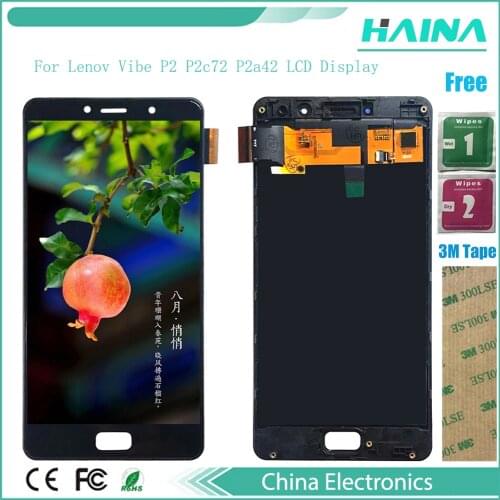 For Lenovo Vibe P2 P2c72 P2a42 LCD Display Touch Screen. Frame 5.5" For vibe Lenovo P2 P2c72 P2a42 Display touch screen Original