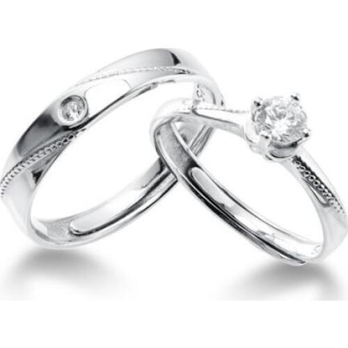 Silver Rings 100% Guaranteed Real 925 Sterling Silver Jewelry Open Ring with Cubic Zirconia