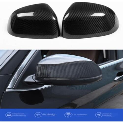 1 Pair Horn Shape Glossy Black / Carbon fiber Rearview Replacement Side Mirror Covers For BMW X3 G01 X4 G02 X5 G05 X6 G06 2018