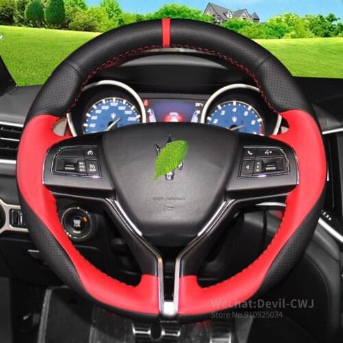 For Maserati Quattroporte special hand-sewn steering wheel cover soft and comfortable car grip cover high-end auto parts