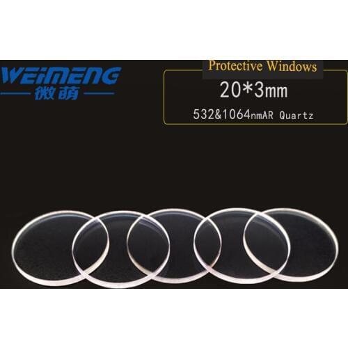 Weimeng Laser protective window 20*3mm 532&1064nm AR circular quartz optical glasss for laser cutting welding engraving machine