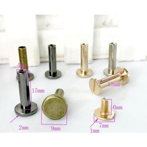 XUNZHE 20Pcs leather Rivets Enfant Album Contraignant Vis, livres Ongles, livres D'accueil Vis 5/ 6.5/8/10/17mm binding screw