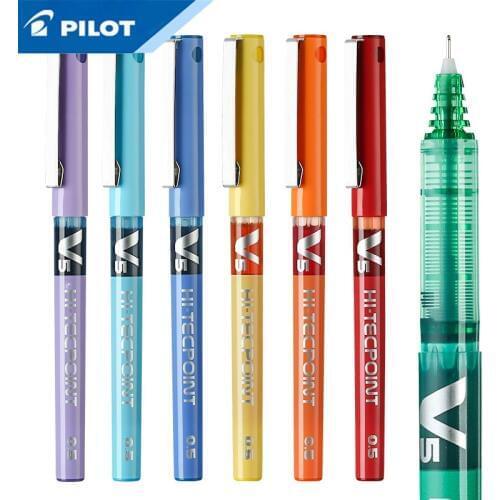 12Pcs Japanese Pilot Liquid Ink Pens 0.5mm 12 colors available BX-V5 Standard Gel Pen Office and School Stationery