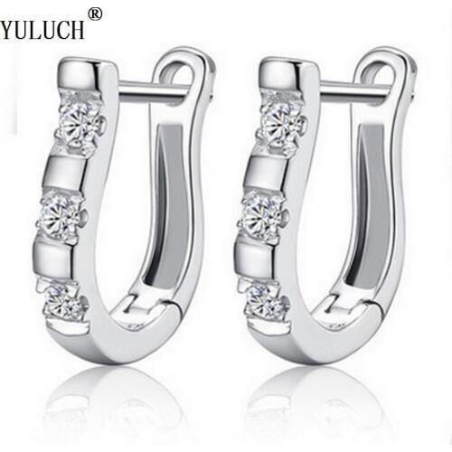 YULUCH 1 Pair Retail Stud Earrings Geometric Silver color Stud Earrings Fashion Jewelry For Woman Girls Party Wedding Gifts