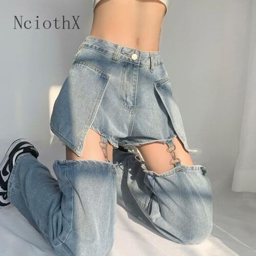 2021 Woman Jeans High Waist Clothes Wide Leg Denim Clothing Blue Streetwear Vintage Quality Fashion Harajuku Straight Pants