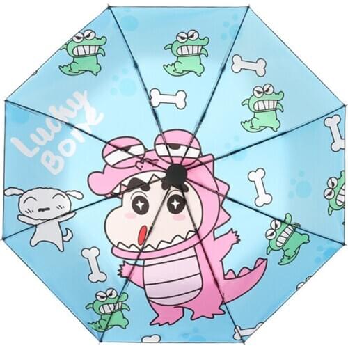 2020 Caroon Crayon Sun Umbrellas for Women Female 3 Folding Windproof Anti-UV Sunshade 8 Ribs Rain Umbrella Kids Guarda Chuva