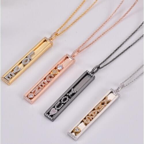2020 New Sliding letter necklace Women Custom Name Charms Necklace Personality Gold Pendant Necklace Gift