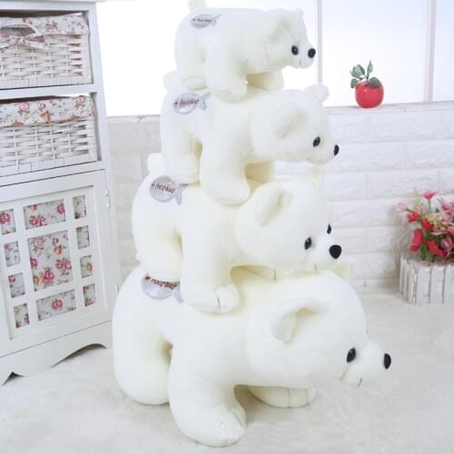 25cm Mini Lovely White and Brown Polar Bear Plush Toys Cute Soft Stuffed Animal Plush Bear Dolls Kids Birthday Gift