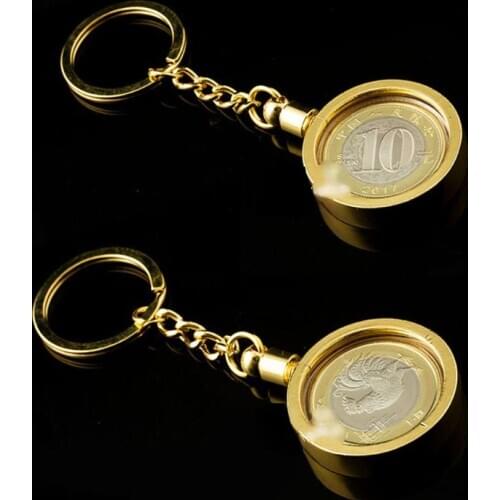 27mm/1.06" Commemorative Coin Holder Keyring Medallion or Chip Collection Souvenir Coin Pendant Keychain Fashion Jewelry