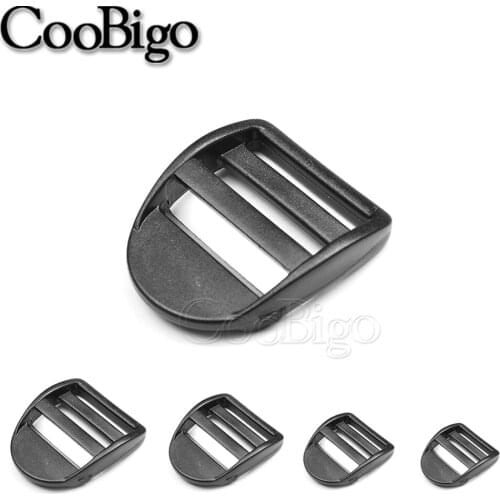 5pcs/pack Plastic Ladder Lock Slider Buckles Backpack Straps Black Webbing 20mm 25mm 32mm 38mm 50mm
