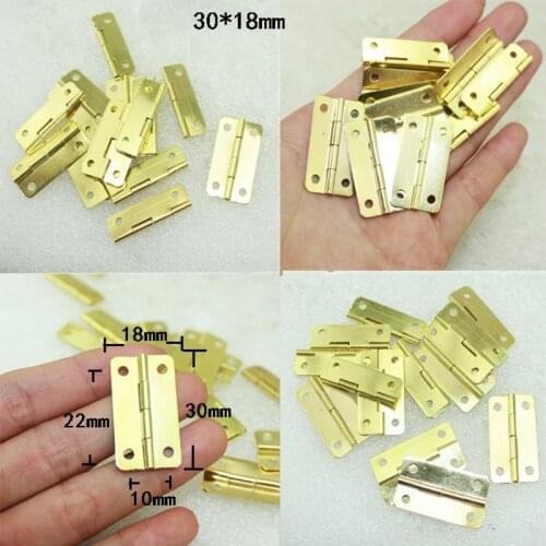 Antique Yellow/Gold Color 4 Holes Cabinet Wooden Wine Box Door Hinge 30*18mm,50Pcs