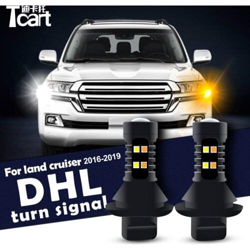 Car Accessories For Toyota Land Cruiser 200 J200 2012-2019 Led Daytime Running Light Turn Drl 2in1