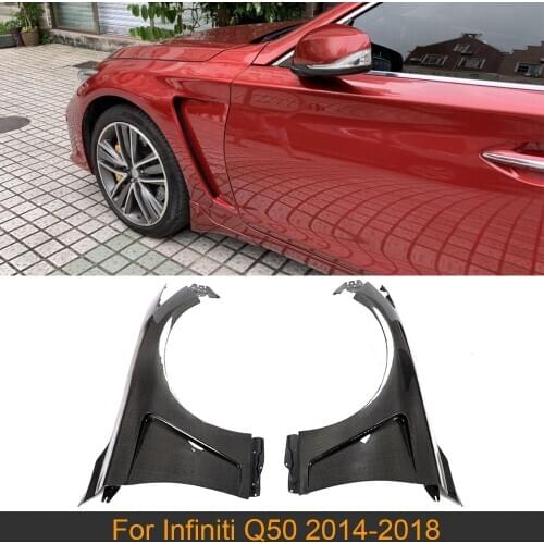 Car Exterior Side Fender Vents Trim For Infiniti Q50 Sedan 2014 - 2018 Car Front Side Fender Vents Trim Cover Carbon Fiber
