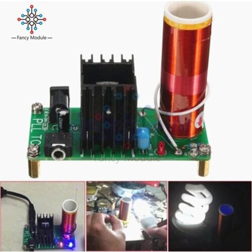 DIY Mini Tesla Coil Kit 15W Mini Music Tesla Coil Plasma Speaker Tesla Wireless Transmission DC 15-24V