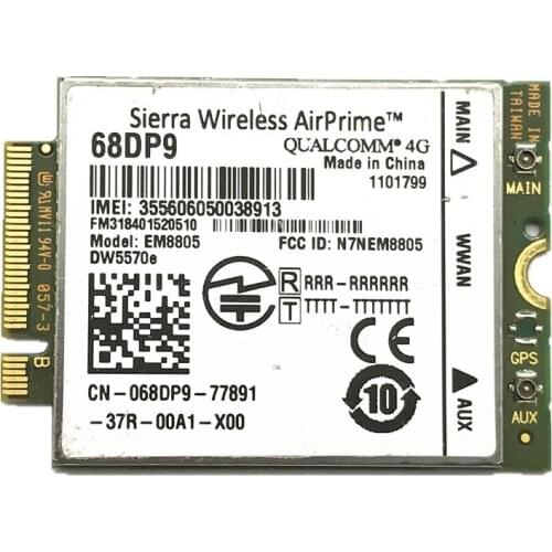 For DELL Venue 8/11 Pro Wireless DW5570e EM8805 M.2 Mobile Broadband 4G LTE WWAN Card 68DP9