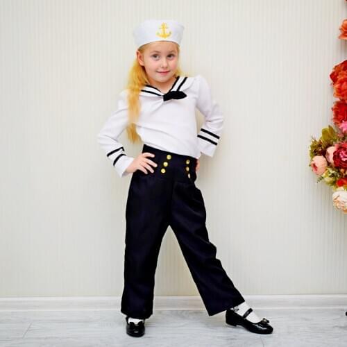 Navy Girls Cosplay For Girls Sailor Uniform Halloween Costumes For Kids Performance Birthday Party Show