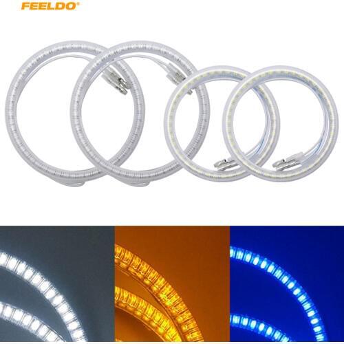 FEELDO 4pcs/Set Car LED Halo Rings Angel Eyes DRL Head Lamp For Hyundai Tiburon(03-06)/Sonata (02-05)/i30 (08-11) #FD-3246