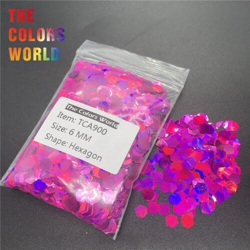 TCA900 Holographic Laser Dark Peach Color Hexagon Shape Nail Glitter Nail Decorations Nail Gel Makeup Facepaint DIY Accessorie