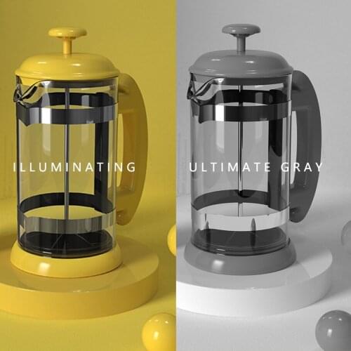 Icafilas1000ML Coffee Brewing Pot French Filter Tea Brewer Coffee Pot Simple Pressure Pot Coffee Maker Household Hand Punch Pot